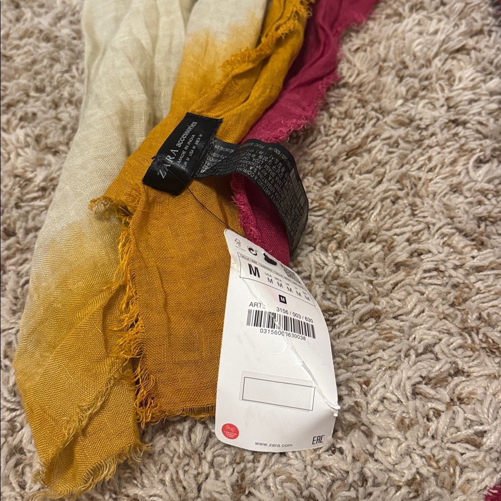 Zara Pink and Gold Gradient Scarf - Picture 2 of 7